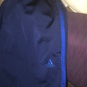 Adidas blue with blue stripe jogger pants